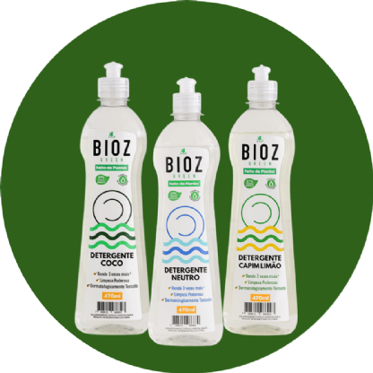 Kit Cozinha 1 - Detergente Neutro 470ml + Detergente Capim Limão 470ml + Detergente Coco 470ml