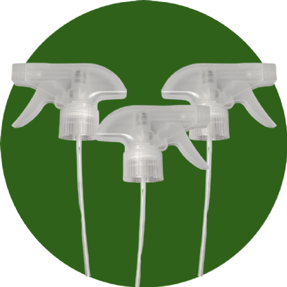 Trio de Válvulas Gatilho Borrifador Spray Transparente - Bioz Green