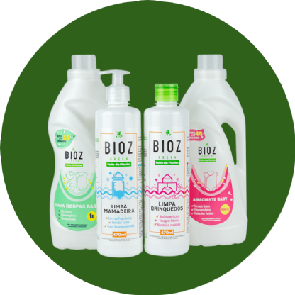 Kit Bebê 1 - Lava Roupas Baby 1L + Amaciante Baby 900ml + Limpa Mamadeira + Limpa Brinquedos 470ml