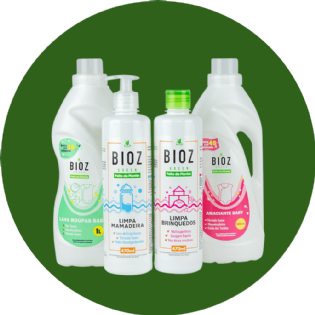 Kit Bebê 1 - Lava Roupas Baby 1L + Amaciante Baby 900ml + Limpa Mamadeira + Limpa Brinquedos 470ml