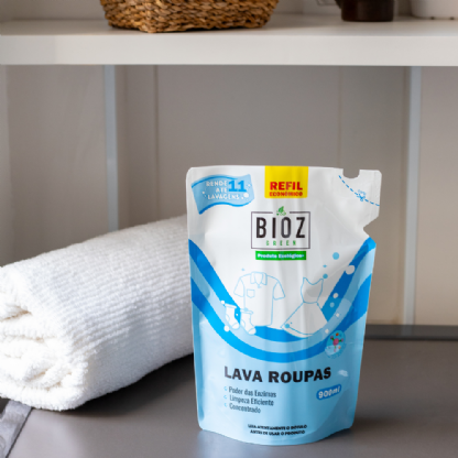Sachê Refil Lava Roupas 900ml - Bioz Green